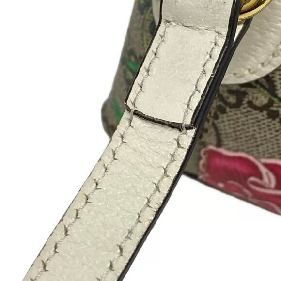 Auth GUCCI Ophidia GG Flora Small Shoulder Bag Beige White Multi PVC 1053-11724 - Picture 9 of 14